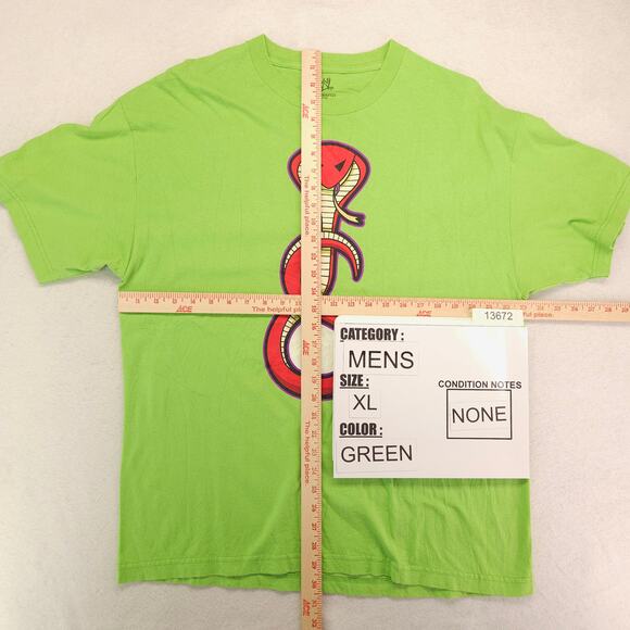 WWE Jake the Snake Roberts Graphic Short Sleeve T Shirt Mens Size XL Green - Picture 5 of 9
